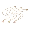 Alloy Enamel Mount Fuji Sakura Pendant Necklaces Sets NJEW-JN03211-1