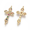 Brass Micro Pave Cubic Zirconia Links ZIRC-O034-16G-2