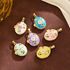 Brass Enamel Locket Pendants KK-P335-02G-1