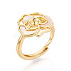 Flower Brass Shell Adjustable Rings Setting KK-T079-35G-1