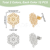 Unicraftale 24Pcs 2 Colors 304 Stainless Steel Stud Earring Findings STAS-UN0040-80-4