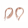 Brass Micro Pave Cubic Zirconia Earring Hooks ZIRC-A008-09RG-1