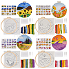Flower Hanging Painting Needle Felting Kit for Beginners DIY-WH0304-983-1