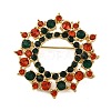 Rhinestone Alloy Brooches JEWB-M047-02G-05-1