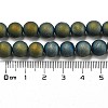 Electroplated Natural Agate Round Bead Strands G-M171-8mm-07-3
