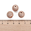 Brass Cubic Zirconia Beads ZIRC-F001-15RG-4