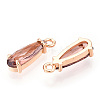 Faceted Glass Pendants GLAA-T010-004G-2