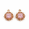 Rack Plating Brass Micro Pave Clear Cubic Zirconia Pendants X-KK-T060-61-RS-2