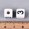 Opaque Acrylic European Large Hole Beads SACR-N020-01B-04-4