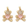 Brass Micro Pave Cubic Zirconia Pendants KK-C037-13G-2