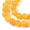 Natural Dyed Yellow Jade Gemstone Bead Strands X-G-R271-6mm-Y08-3
