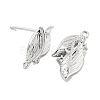 Brass Micro Pave Cubic Zirconia Stud Earring Findings KK-U015-05P-2