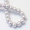 Baking Painted Pearlized Glass Pearl Round Bead Strands X-HY-Q003-10mm-25-4