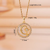 Brass Micro Pave Clear Cubic Zirconia with Natural White Shell Pendant 304 Stainless Steel Cable Chain Necklaces for Women WGAF233-09-1