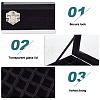 Rectangle Velvet Jewelry Presentation Boxes with 24 Compartments VBOX-WH0016-02A-4