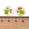 Ocean Printed Natural Freshwater Shell Flat Round Beads SHEL-A006-13I-3