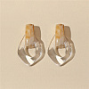 Oval Resin Dangle Stud Earrings FS-WGCF92D-03-1