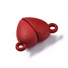 Spray Painted Alloy Magnetic Clasps with Loops PALLOY-T080-19A-07-NR-3