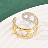 304 Stainless Steel Double Color Cuff Rings RJEW-S635-01GP-12-3