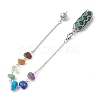 Mixed Synthetic & Natural Chip Gemstone Pointed Dowsing Pendulums PALLOY-JF02455-01-5
