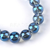 Electroplate Glass Beads Strands X-EGLA-Q062-6mm-A14-2