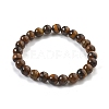 Natural Tiger Eye Bead Stretch Bracelets X-BJEW-K212-B-028-4