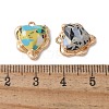 Brass Glass Charms KK-D355-01G-3