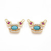 Synthetic Turquoise Rectangle with Flower Pendants KK-N258-15G-1