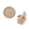 Luminous Handmade Glass Seed Beaded Angel Pendants PALLOY-MZ00963-01-2