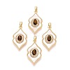 Natural Tiger Eye with Shell Pendants KK-N287-12G-03-1