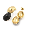 PVD Vacuum Plating Golden 304 Stainless Steel Stud Earrings for Women EJEW-Z068-11G-3