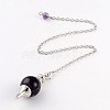 Natural Amethyst Sphere Dowsing Pendulums X-BJEW-E292-A07-1
