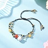 Natural White Jade & Howlite & Dyed Yellow Jade & Nylon Thread Adjustable Multi-strand Bracelets BJEW-MZ00238-01-2