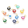 Brass Enamel Beads X-KK-B024-02G-1