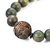 Green Sandalwood Mala Bead Bracelets BJEW-S140-03B-6