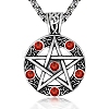 Star Stainless Steel Rhinestone Pendant Necklaces for Men PW-WG30879-03-1