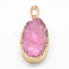 Electroplated Natural & Dyed Druzy Agate Pendants G-N0167-020-2