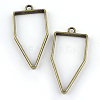 Rack Plating Alloy Polygon Open Back Bezel Pendants PALLOY-S047-10F-FF-1