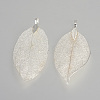 Electroplated Natural Leaf Big Pendants X-IFIN-Q119-03A-2