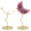 Zinc Alloy Crystal Rock Display Easels ODIS-WH0038-297G-1