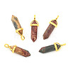Natural Polychrome Jasper/Picasso Stone/Picasso Jasper Bullet Double Terminated Pointed Pendants G-G902-B26-3