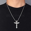 Zinc Alloy Cross Pendant Necklaces NJEW-M211-06C-ASP-3