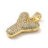 Brass Micro Pave Cubic Zirconia Pendants KK-E061-03G-25-2