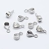 Rhodium Plated 925 Sterling Silver Pendant Bails X-STER-F036-09P-7x13mm-3