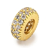 Rack Plating Brass Cubic Zirconia European Beads KK-L215-003G-2