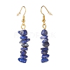 Natural Lapis Lazuli Chip Beaded Dangle Earrings EJEW-JE04788-09-3
