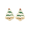 Christmas Brass Enamel Beads KK-I474-G22-1