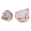 Plated Natural Rose Quartz Beads G-T133-21-3