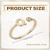 1Pc Brass Micro Pave Clear Cubic Zirconia Open Cuff Rings for Women RJEW-LP0002-37Q-2