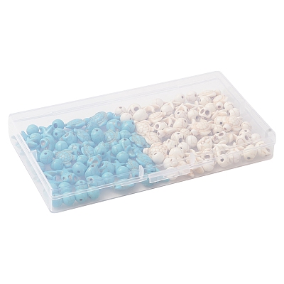 130Pcs 8 Styles Dyed Synthetic Turquoise Beads G-FS0005-69-1